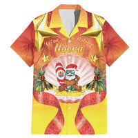 French Polynesia Christmas Family Matching Mermaid Dress and Hawaiian Shirt Seashell Santa Beach Vibes LT05 Dad's Shirt - Short Sleeve Orange - Polynesian Pride