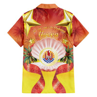French Polynesia Christmas Family Matching Off The Shoulder Long Sleeve Dress and Hawaiian Shirt Seashell Santa Beach Vibes LT05 - Polynesian Pride