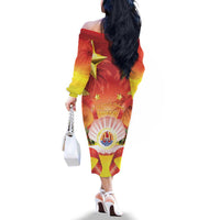 French Polynesia Christmas Family Matching Off The Shoulder Long Sleeve Dress and Hawaiian Shirt Seashell Santa Beach Vibes LT05 - Polynesian Pride