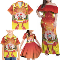 French Polynesia Christmas Family Matching Off Shoulder Maxi Dress and Hawaiian Shirt Seashell Santa Beach Vibes LT05 - Polynesian Pride