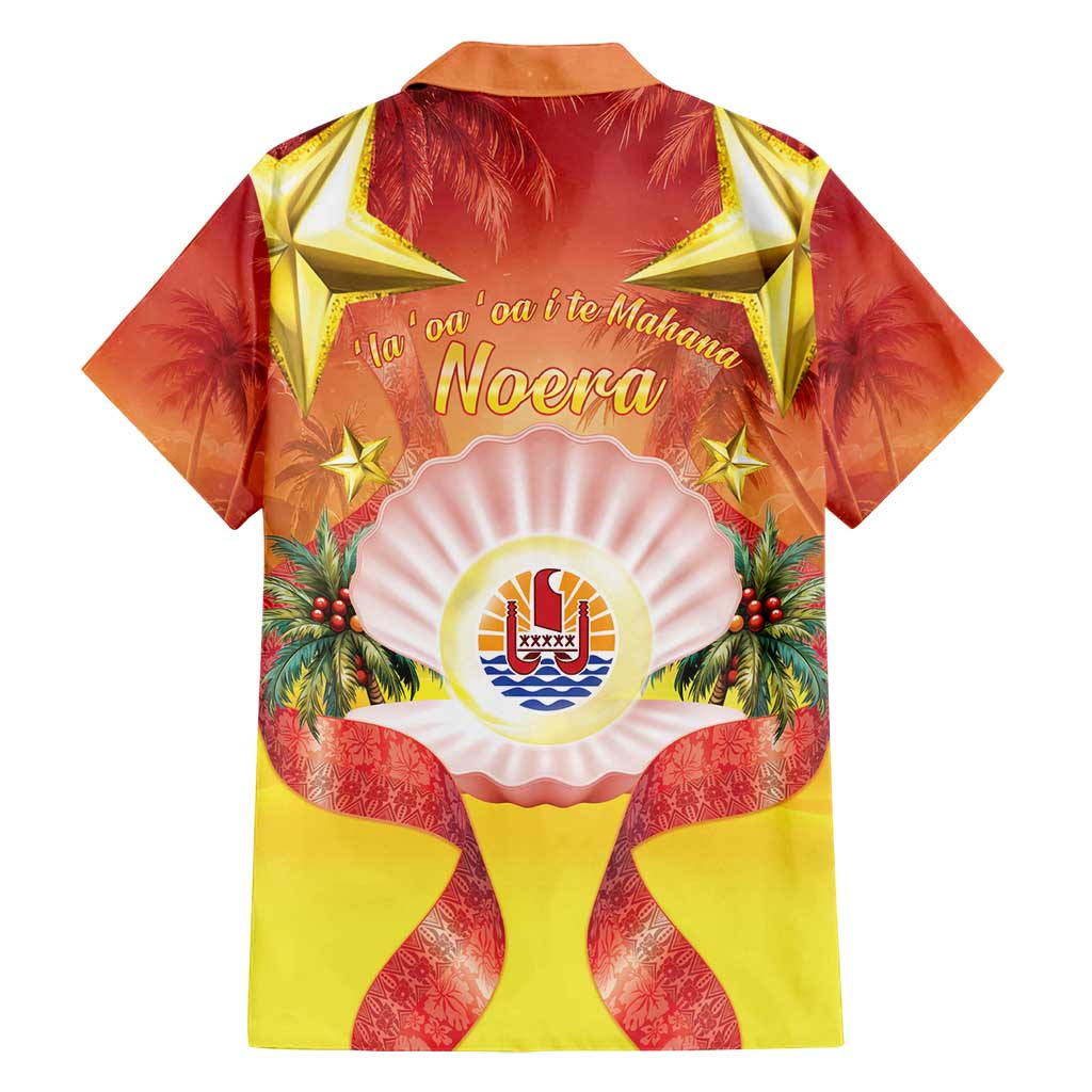 French Polynesia Christmas Family Matching Off Shoulder Maxi Dress and Hawaiian Shirt Seashell Santa Beach Vibes LT05 - Polynesian Pride