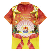 French Polynesia Christmas Family Matching Off Shoulder Short Dress and Hawaiian Shirt Seashell Santa Beach Vibes LT05 - Polynesian Pride