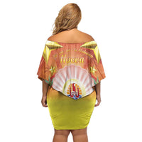 French Polynesia Christmas Family Matching Off Shoulder Short Dress and Hawaiian Shirt Seashell Santa Beach Vibes LT05 - Polynesian Pride