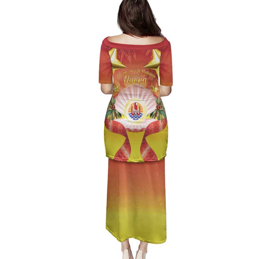 French Polynesia Christmas Family Matching Puletasi and Hawaiian Shirt Seashell Santa Beach Vibes LT05 - Polynesian Pride
