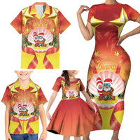 French Polynesia Christmas Family Matching Short Sleeve Bodycon Dress and Hawaiian Shirt Seashell Santa Beach Vibes LT05 - Polynesian Pride