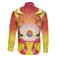 French Polynesia Christmas Family Matching Summer Maxi Dress and Hawaiian Shirt Seashell Santa Beach Vibes LT05 - Polynesian Pride