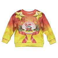 French Polynesia Christmas Kid Ugly Christmas Sweater Seashell Santa Beach Vibes LT05 Kid Orange - Polynesian Pride