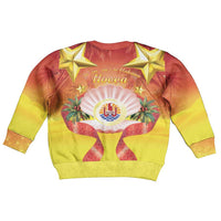 French Polynesia Christmas Kid Ugly Christmas Sweater Seashell Santa Beach Vibes LT05 - Polynesian Pride