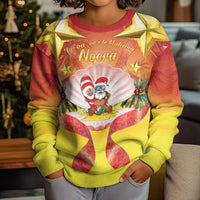 French Polynesia Christmas Kid Ugly Christmas Sweater Seashell Santa Beach Vibes LT05 - Polynesian Pride