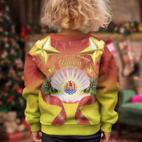 French Polynesia Christmas Kid Ugly Christmas Sweater Seashell Santa Beach Vibes LT05 - Polynesian Pride
