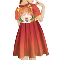 French Polynesia Christmas Kid Short Sleeve Dress Seashell Santa Beach Vibes LT05 - Polynesian Pride