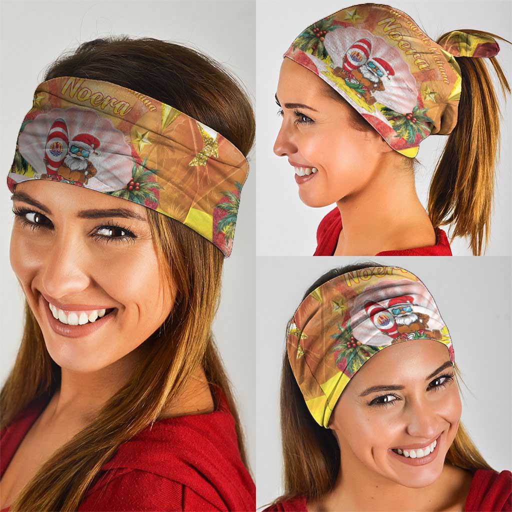 French Polynesia Christmas Neck Gaiter Seashell Santa Beach Vibes - Polynesian Pride