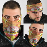 French Polynesia Christmas Neck Gaiter Seashell Santa Beach Vibes - Polynesian Pride
