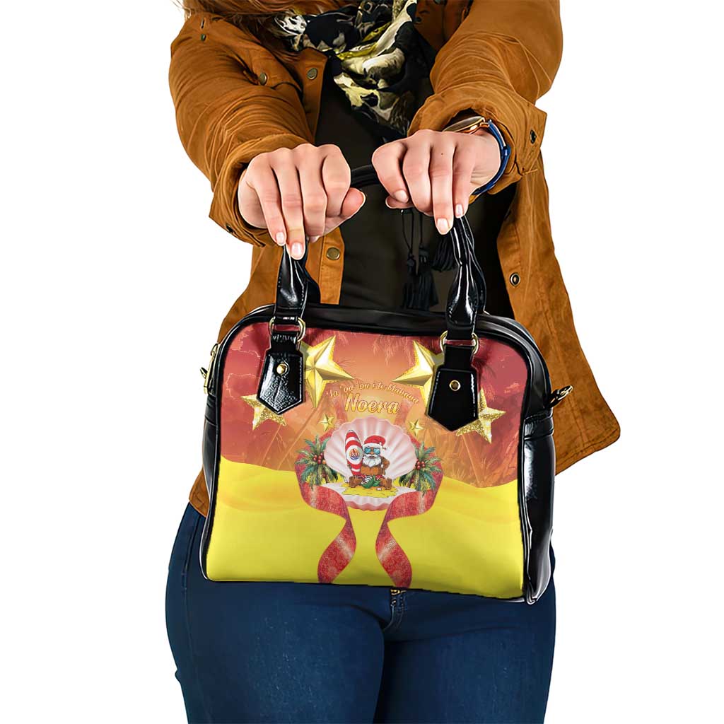 French Polynesia Christmas Shoulder Handbag Seashell Santa Beach Vibes - Polynesian Pride