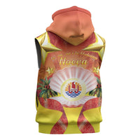 French Polynesia Christmas Sleeveless Zip Hoodie Seashell Santa Beach Vibes LT05 - Polynesian Pride