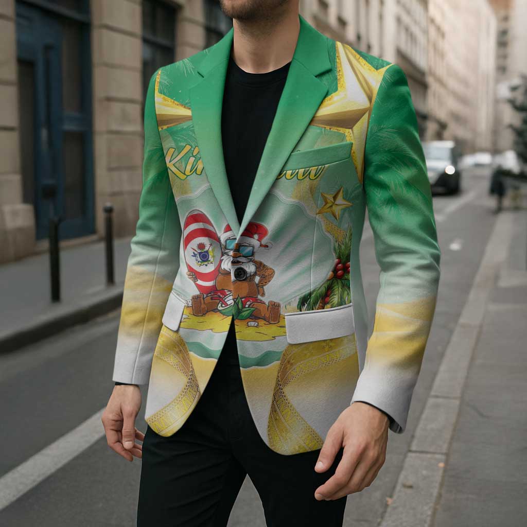 Cook Islands Christmas Blazer Seashell Santa Beach Vibes - Polynesian Pride