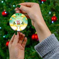 Cook Islands Christmas Ceramic Ornament Seashell Santa Beach Vibes - Polynesian Pride