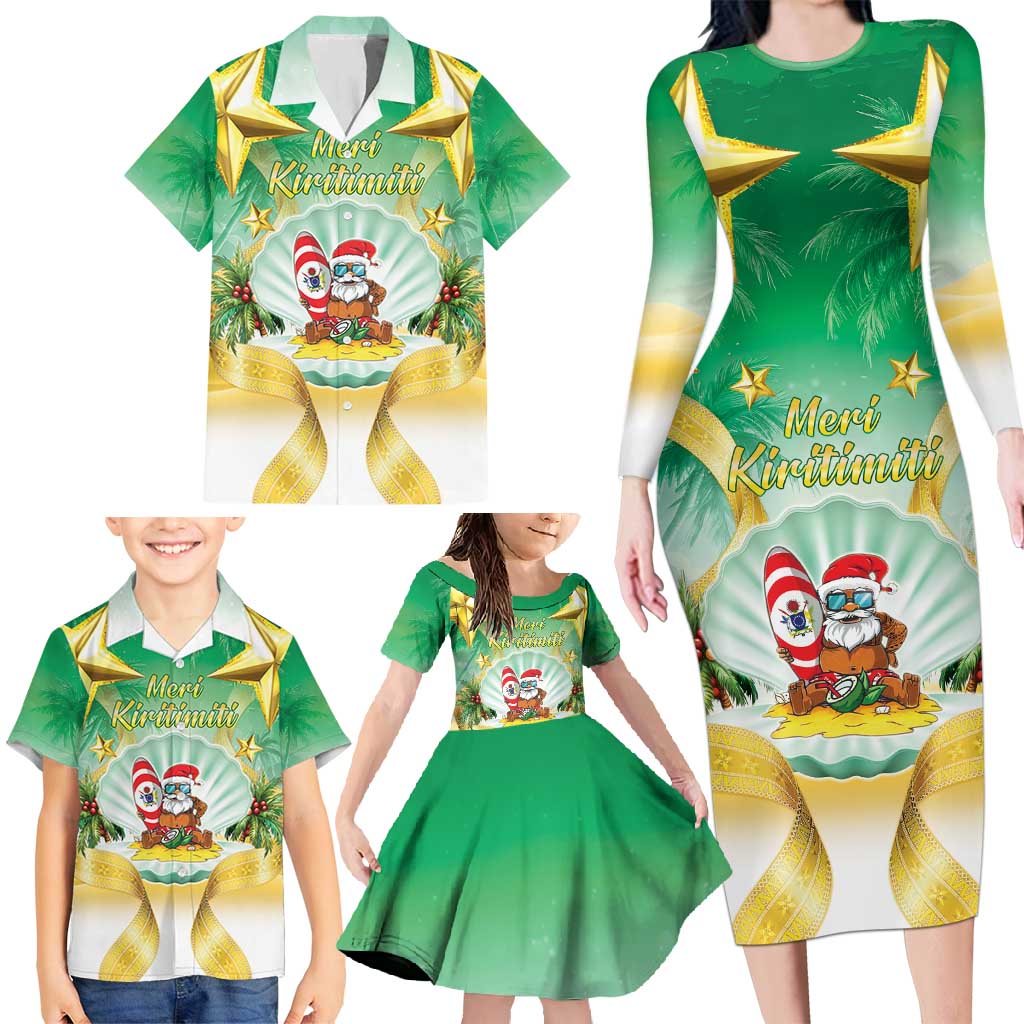 Cook Islands Christmas Family Matching Long Sleeve Bodycon Dress and Hawaiian Shirt Seashell Santa Beach Vibes LT05 - Polynesian Pride