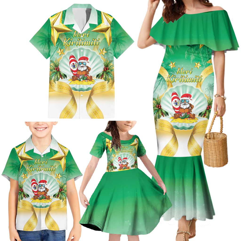 Cook Islands Christmas Family Matching Mermaid Dress and Hawaiian Shirt Seashell Santa Beach Vibes LT05 - Polynesian Pride