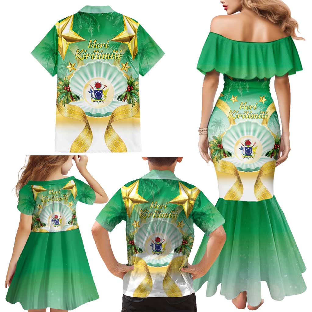 Cook Islands Christmas Family Matching Mermaid Dress and Hawaiian Shirt Seashell Santa Beach Vibes LT05 - Polynesian Pride