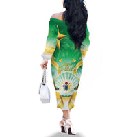 Cook Islands Christmas Family Matching Off The Shoulder Long Sleeve Dress and Hawaiian Shirt Seashell Santa Beach Vibes LT05 - Polynesian Pride