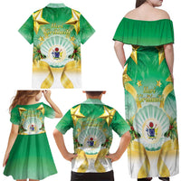 Cook Islands Christmas Family Matching Off Shoulder Maxi Dress and Hawaiian Shirt Seashell Santa Beach Vibes LT05 - Polynesian Pride