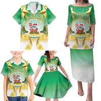 Cook Islands Christmas Family Matching Puletasi and Hawaiian Shirt Seashell Santa Beach Vibes LT05 - Polynesian Pride
