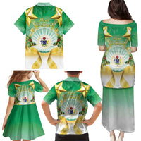 Cook Islands Christmas Family Matching Puletasi and Hawaiian Shirt Seashell Santa Beach Vibes LT05 - Polynesian Pride