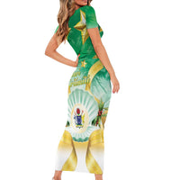 Cook Islands Christmas Family Matching Short Sleeve Bodycon Dress and Hawaiian Shirt Seashell Santa Beach Vibes LT05 - Polynesian Pride