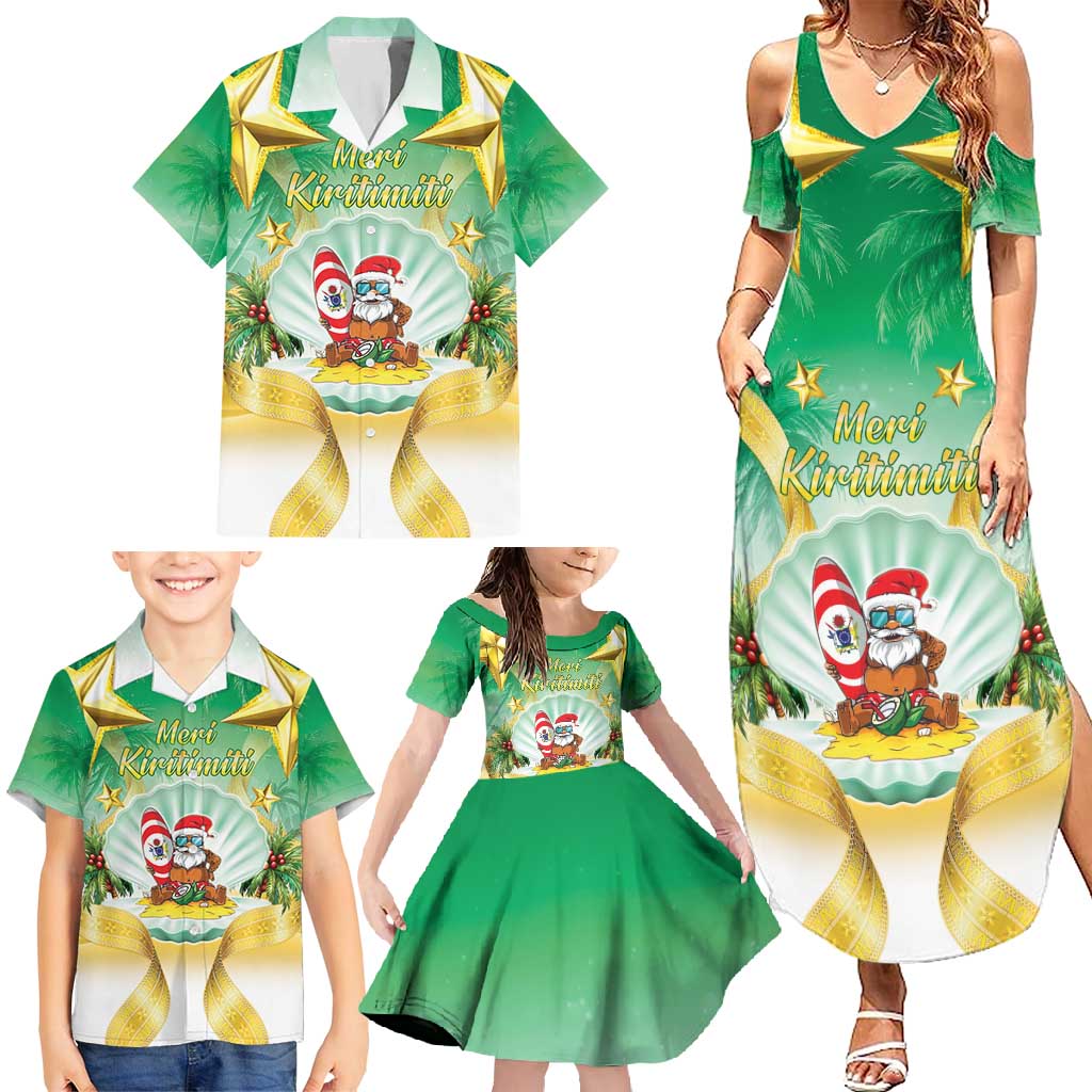 Cook Islands Christmas Family Matching Summer Maxi Dress and Hawaiian Shirt Seashell Santa Beach Vibes LT05 - Polynesian Pride