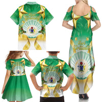 Cook Islands Christmas Family Matching Summer Maxi Dress and Hawaiian Shirt Seashell Santa Beach Vibes LT05 - Polynesian Pride
