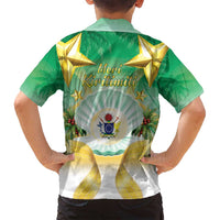 Cook Islands Christmas Family Matching Tank Maxi Dress and Hawaiian Shirt Seashell Santa Beach Vibes LT05 - Polynesian Pride