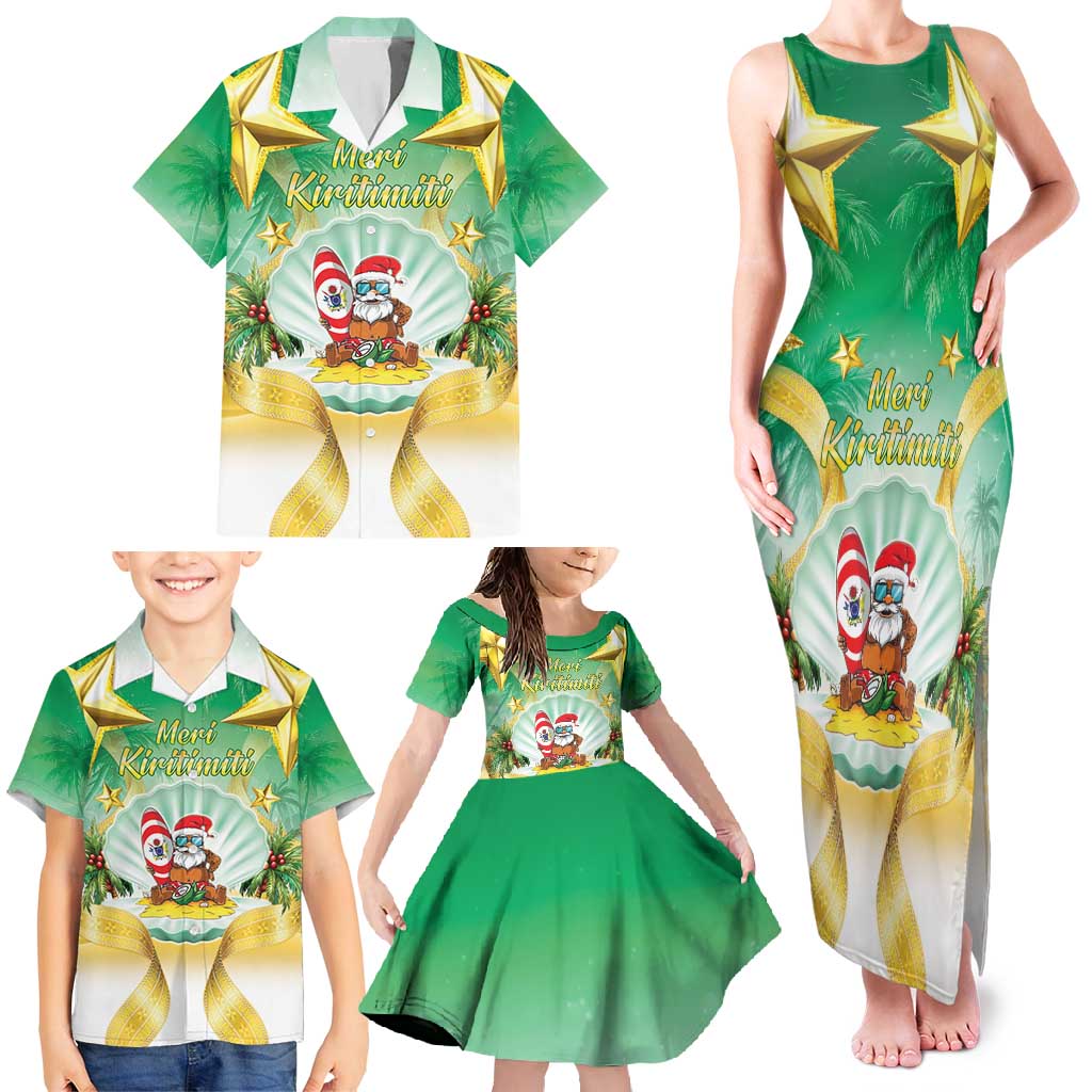 Cook Islands Christmas Family Matching Tank Maxi Dress and Hawaiian Shirt Seashell Santa Beach Vibes LT05 - Polynesian Pride