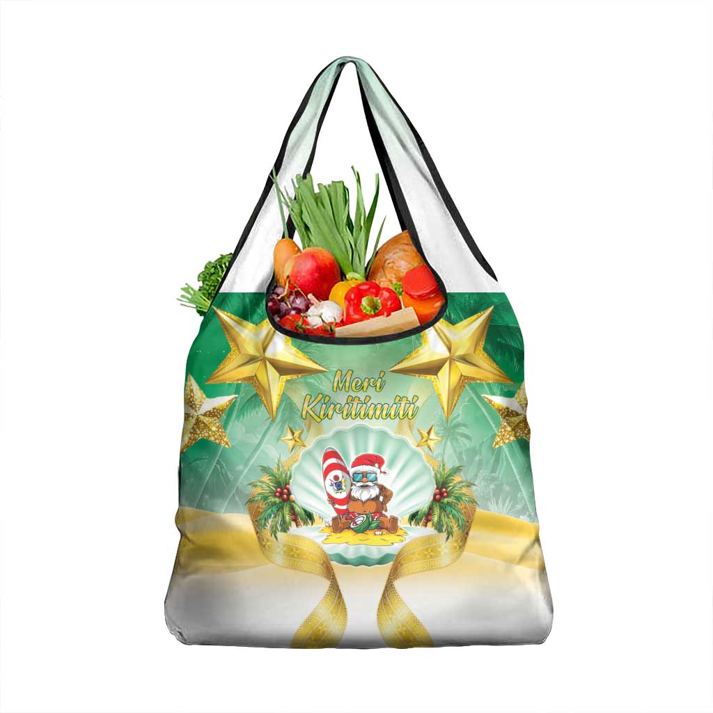 Cook Islands Christmas Grocery Bag Seashell Santa Beach Vibes LT05 1-pack One Size Green - Polynesian Pride