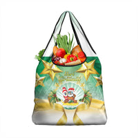 Cook Islands Christmas Grocery Bag Seashell Santa Beach Vibes LT05 1-pack One Size Green - Polynesian Pride