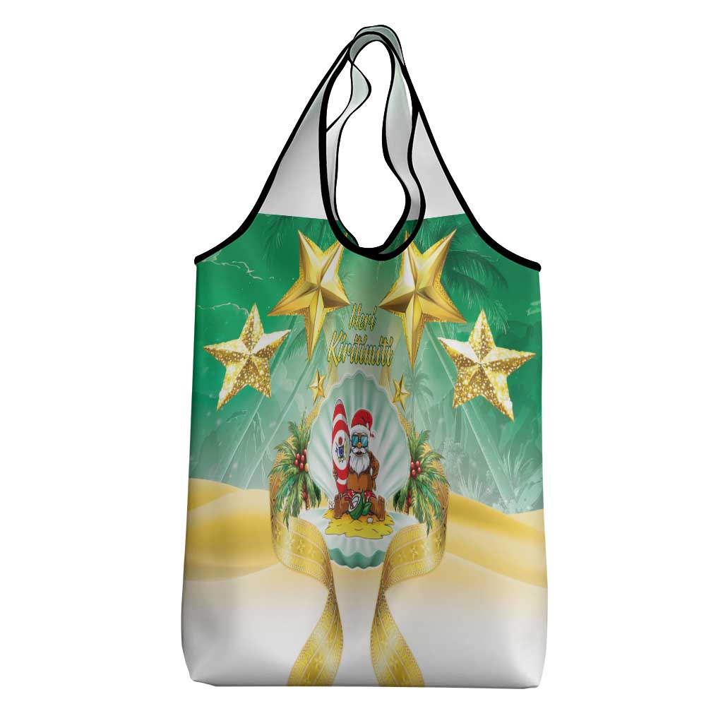Cook Islands Christmas Grocery Bag Seashell Santa Beach Vibes LT05 - Polynesian Pride