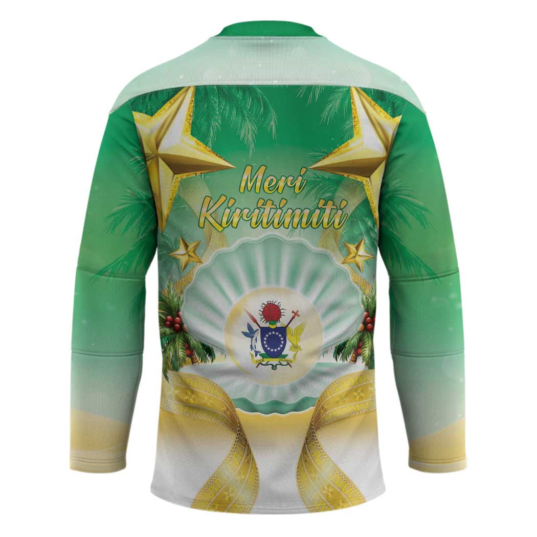 Cook Islands Christmas Hockey Jersey Seashell Santa Beach Vibes - Polynesian Pride
