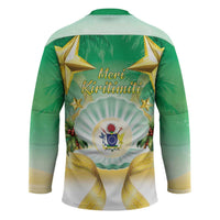 Cook Islands Christmas Hockey Jersey Seashell Santa Beach Vibes - Polynesian Pride