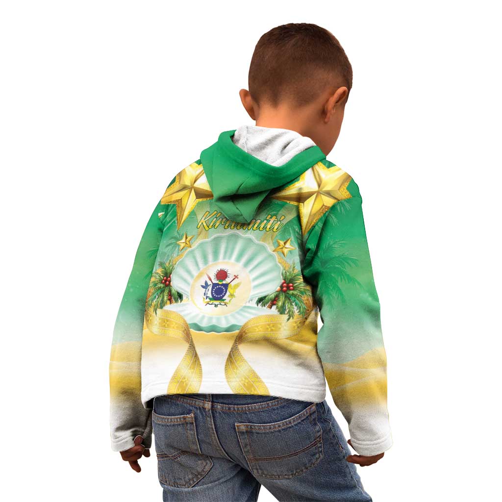 Cook Islands Christmas Kid Hoodie Seashell Santa Beach Vibes - Polynesian Pride