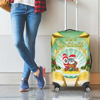Cook Islands Christmas Luggage Cover Seashell Santa Beach Vibes LT05 - Polynesian Pride
