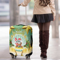 Cook Islands Christmas Luggage Cover Seashell Santa Beach Vibes LT05 - Polynesian Pride