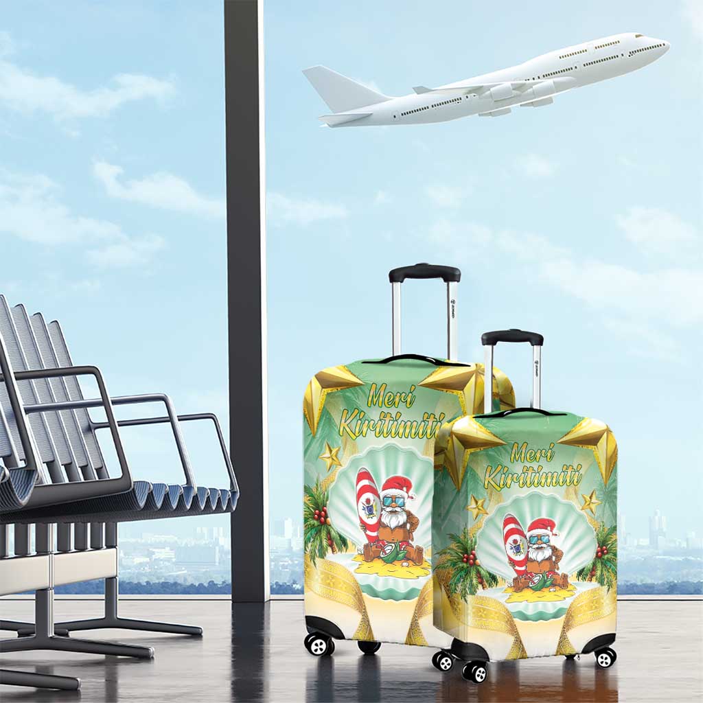 Cook Islands Christmas Luggage Cover Seashell Santa Beach Vibes LT05 - Polynesian Pride