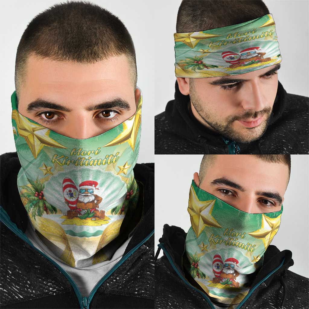 Cook Islands Christmas Neck Gaiter Seashell Santa Beach Vibes - Polynesian Pride