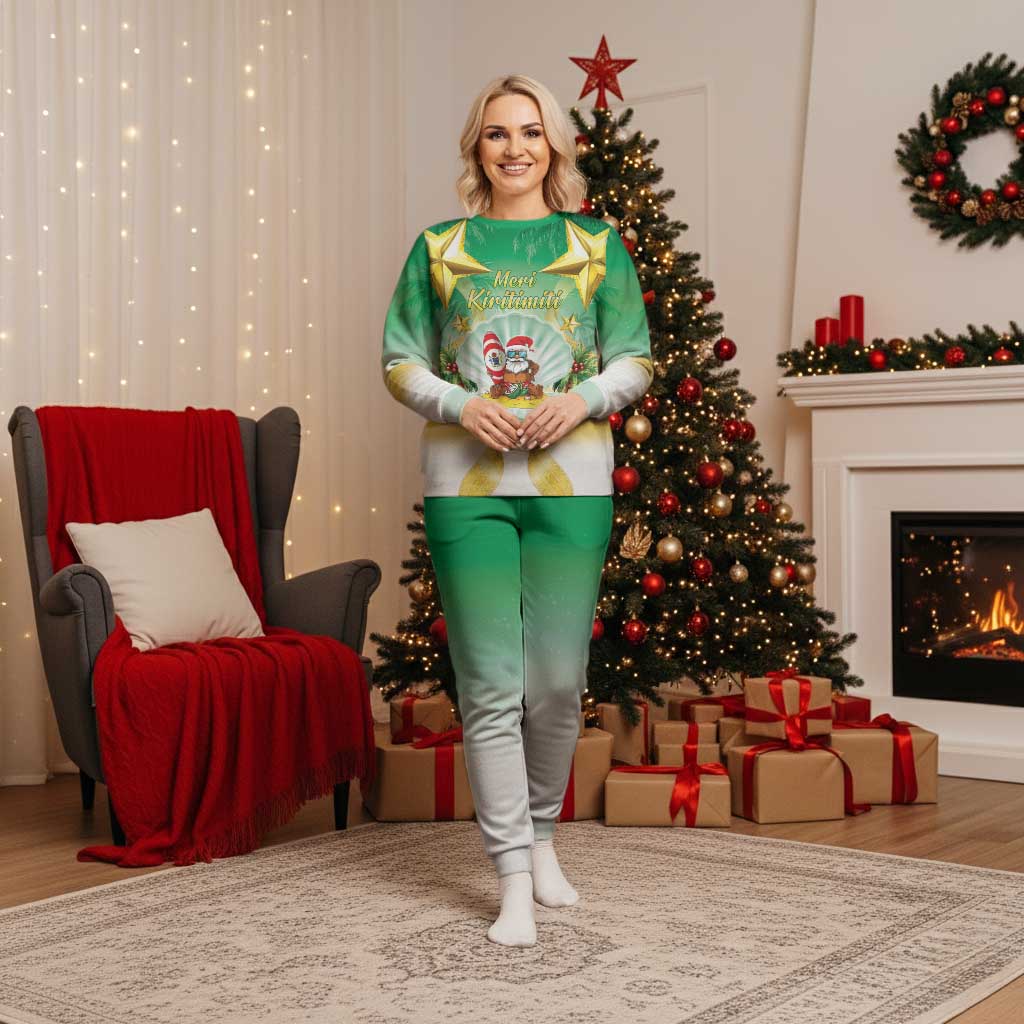 Cook Islands Christmas Pajama Set Seashell Santa Beach Vibes - Polynesian Pride