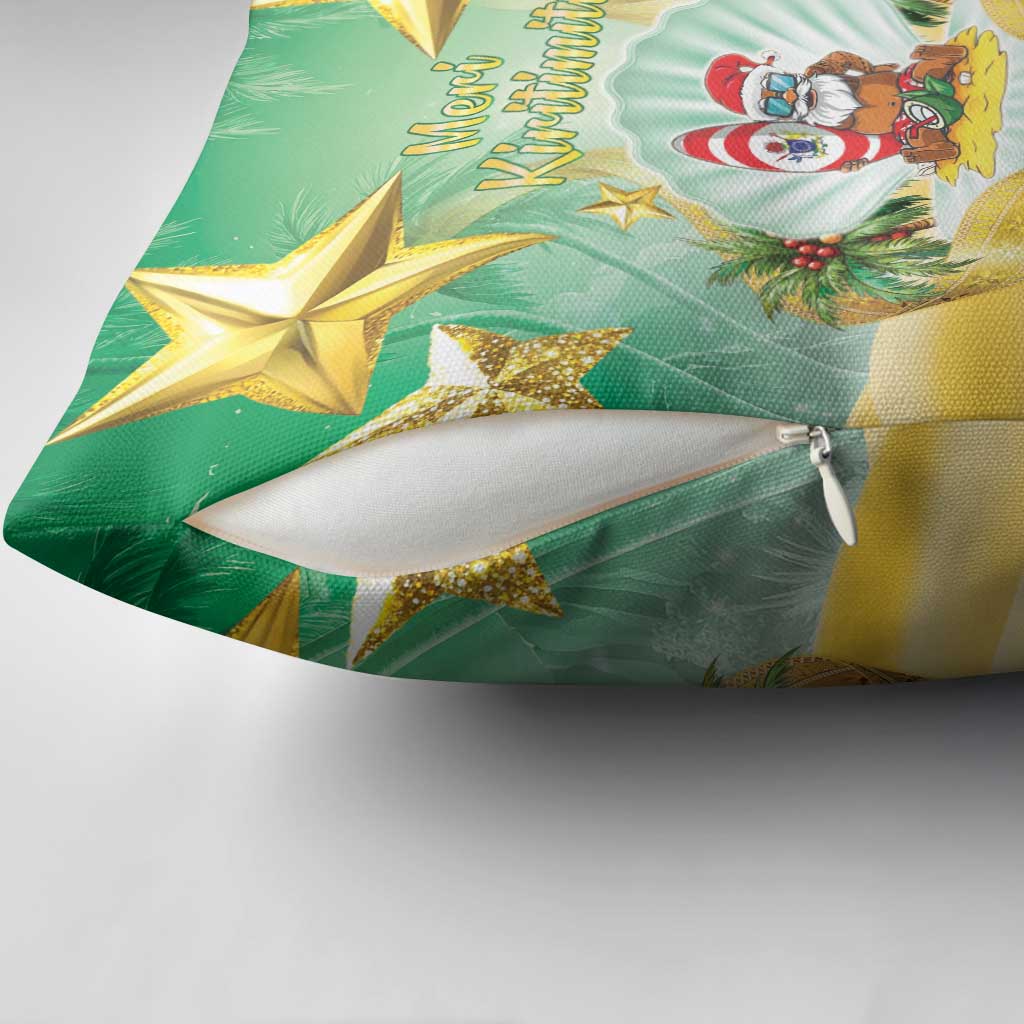 Cook Islands Christmas Pillow Cover Seashell Santa Beach Vibes LT05 - Polynesian Pride