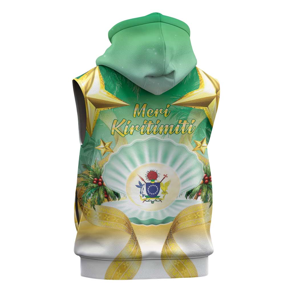 Cook Islands Christmas Sleeveless Hoodie Seashell Santa Beach Vibes - Polynesian Pride