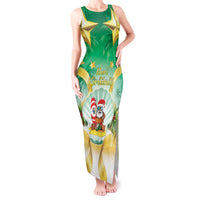 Cook Islands Christmas Tank Maxi Dress Seashell Santa Beach Vibes - Polynesian Pride