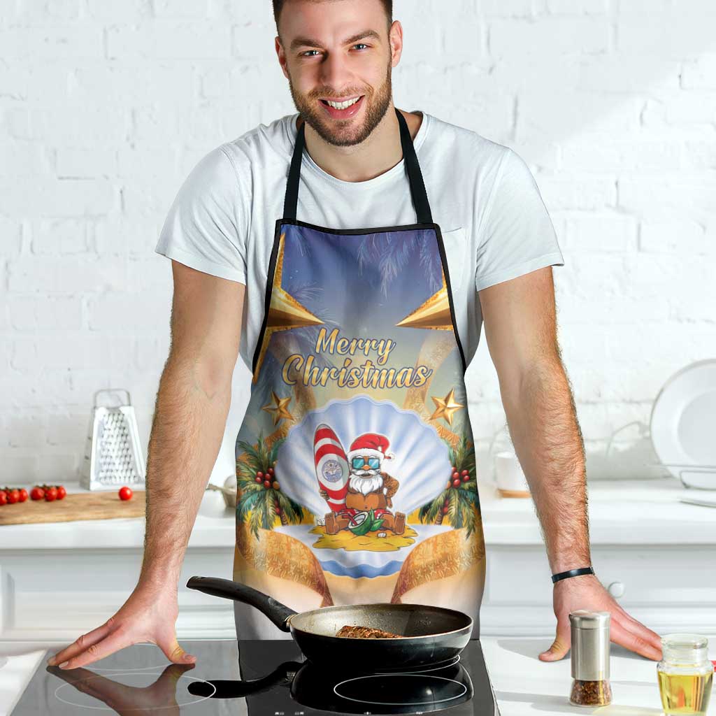 Marshall Islands Christmas Apron Seashell Santa Beach Vibes - Polynesian Pride