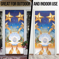 Marshall Islands Christmas Door Cover Seashell Santa Beach Vibes LT05 - Polynesian Pride