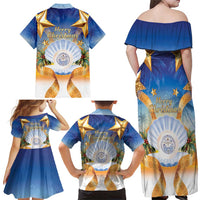 Marshall Islands Christmas Family Matching Off Shoulder Maxi Dress and Hawaiian Shirt Seashell Santa Beach Vibes LT05 - Polynesian Pride